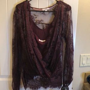 Sexy Lace Long Sleeve Top with tank top